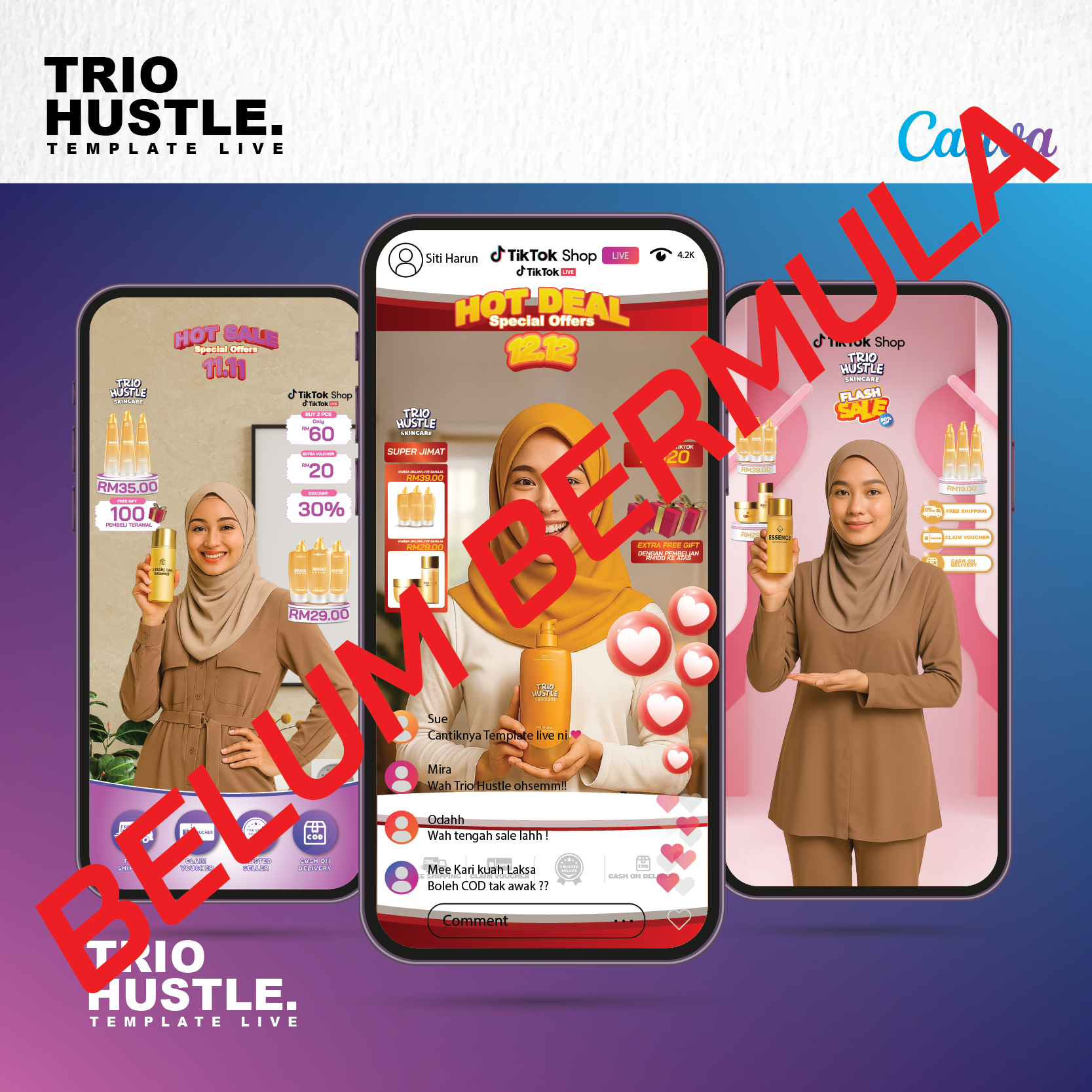 TEMPLATE LIVE & REGISTER AFFILIATE TRIO HUSTLE